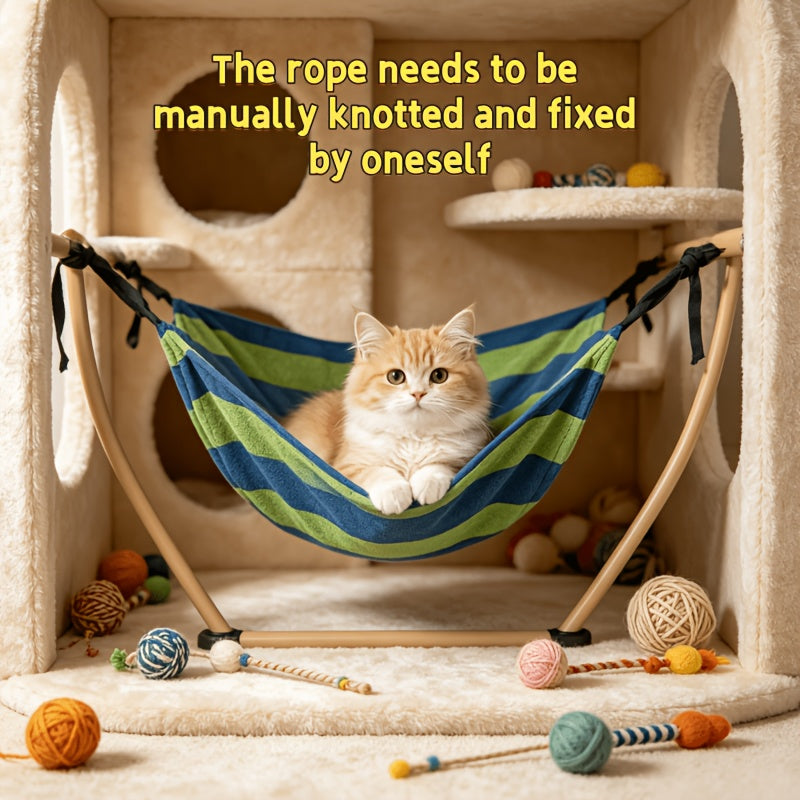 Pet Hammock for Cats & Small Dogs – Soft Breathable Hanging Cat Hammock with Sturdy Bite-Resistant Straps, Stable Weight Capacity, Easy Installation for Indoor Cage Crate & Furniture