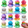 Octopus Squishy Toy 16 Piece Set Random Style Bulk Party Favors Gift Bag Fillers Classroom Rewards Halloween Christmas Valentine Easter Holiday Gift for Kids