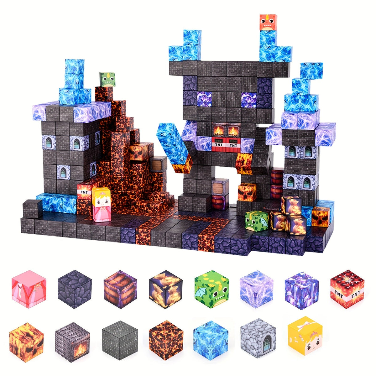 Magnetic Building Blocks Kit 100 or 162 Pieces - STEM Educational Magnetic Tiles Construction Set for Kids Boys and Girls, Creative 3D Building Toy, Birthday Easter Christmas Gift for Children