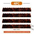 Tortoiseshell Acrylic Mahjong Tile Rack Set 4 Pieces Wave Design Pusher Holder Smooth Sliding Transparent Rack with Storage Bag for American Mahjong Game Night Orange Beige Green