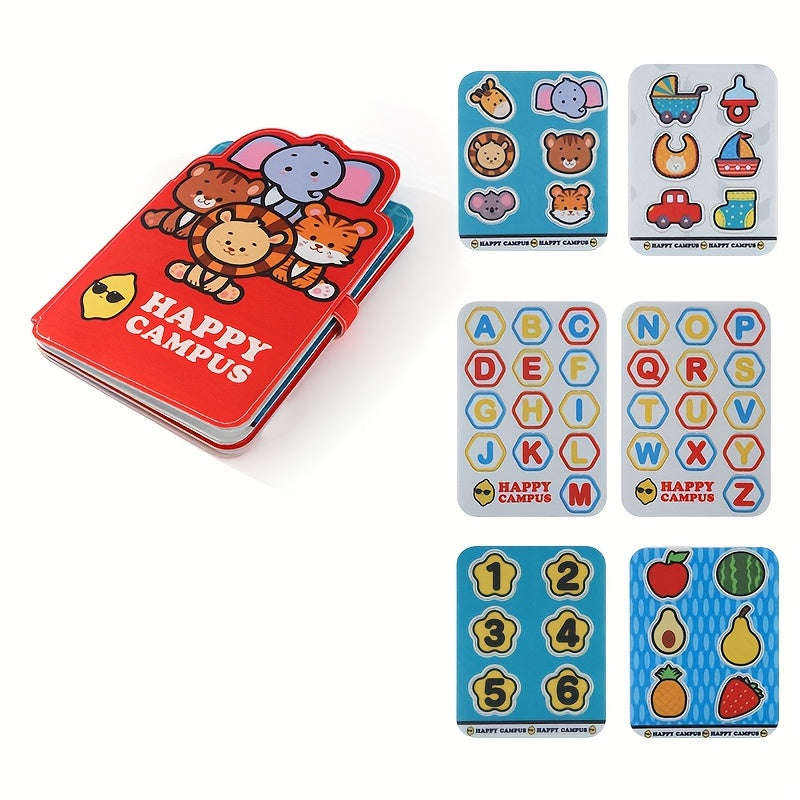 Reusable Sticker Book for Toddlers Baby Enlightenment Activity Book Develops Hand-Eye Coordination Concentration Cognitive Skills Early Learning Educational Gift for Kids