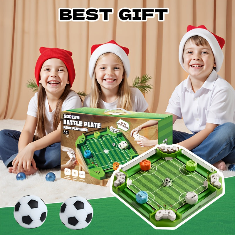 Tabletop Foosball Table Game for Kids Teens Adults 2 to 4 Player Portable Mini Table Soccer with 2 Balls Family Game Night Fun Competitive Indoor Activity