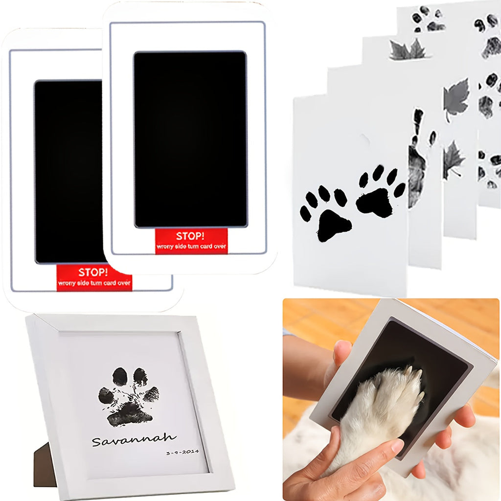 Paw Print Ink Pad Kit for Dogs & Cats – 3-Pack Quick-Dry Black Ink Pet Paw Impression Mat, Permanent Keepsake Stamp for New Pet Owners, Vet Visits & Memorial Gifts