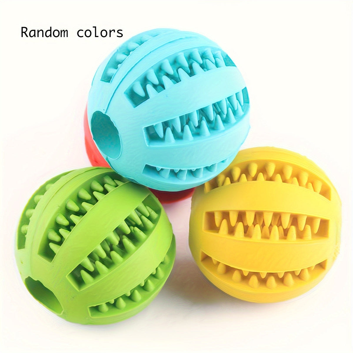 Treat Leaking Ball for Dogs & Cats – Interactive Slow Feeder Puzzle Toy for Mental Enrichment, Molar Teeth Cleaning & Bite Training, Educational Food Dispensing Ball, 2 Sizes, Random Colors