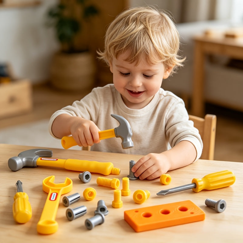 10-Piece Kids Simulation Screw Repair Tool Toy Set – Pretend Play Tools, Hand-Eye Coordination Training, Holiday Gift for Boys, Party Favor, Beach & Pocket Toy, Random Colors