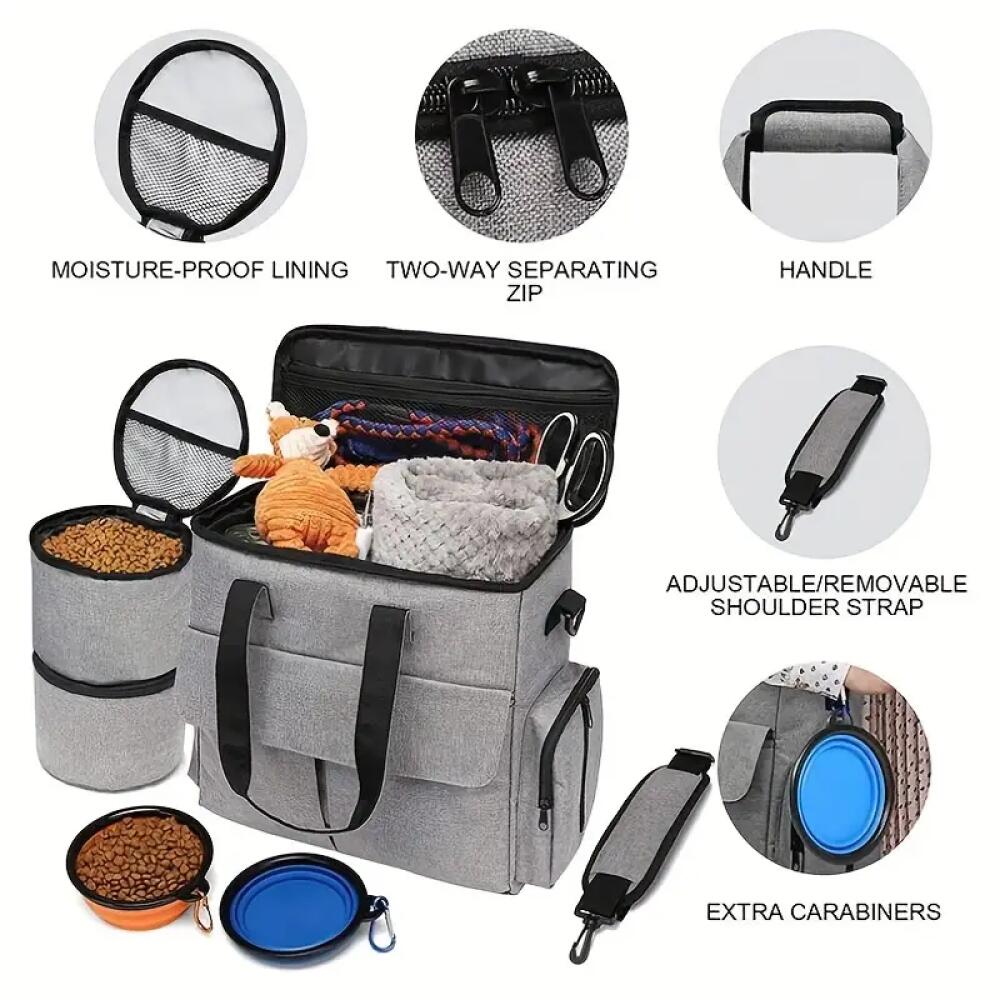 Dog Treat Pouch 6 Pack Large Capacity Nylon with Zip Closure - Multi-Function Outdoor Pet Training Treat Bag for Dogs - Dog Walking Camping Treat Carrier Bag Set for Hiking & Training Rewards