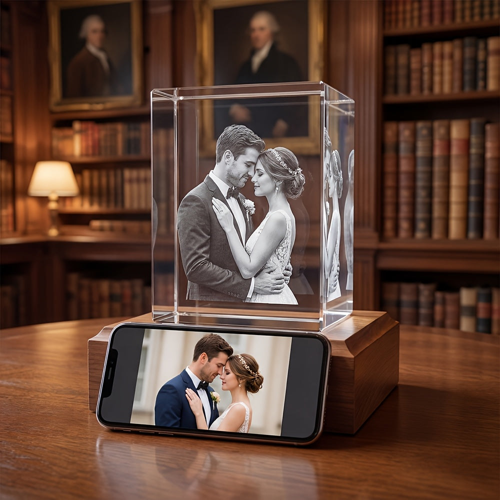 Personalized Crystal Cube with Custom Engraving - 3D Pet Memorial Gift for Dogs & Cats, Unique Keepsake for Valentine's Day, Mother's Day, Birthday, Custom Photo Crystal Cube for Pet Lovers