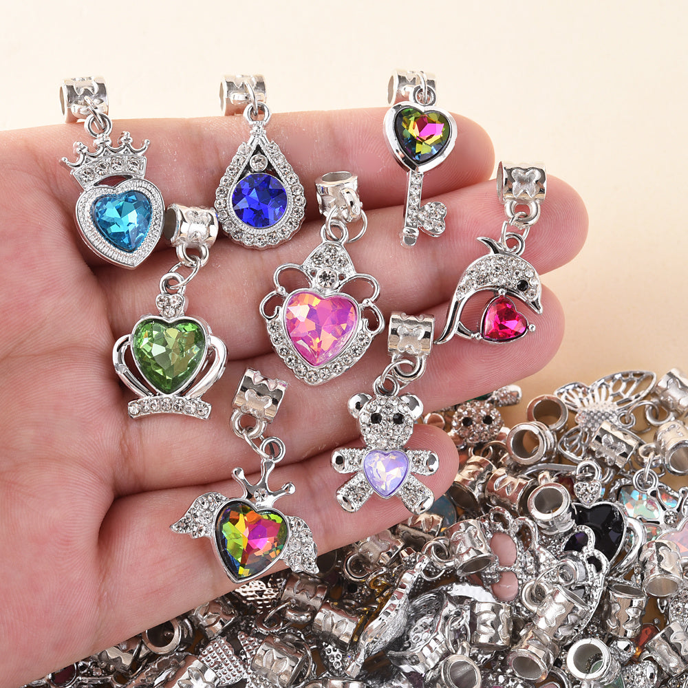 30Pcs DIY Jewelry Making Charms Pendants Bulk Zinc Alloy Vintage Colorful Mixed Assorted for Necklaces Bracelets Crafting Supplies