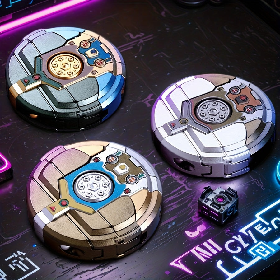 Fingertip Gyroscope Fidget Spinner 2pcs – Creative Deformation Missile Vehicle Robot Finger Rotator, Sensory Stress Relief Toy for Teens Adults, Office Desk Toy, Party Gift, Halloween Christmas Stocking Stuffer
