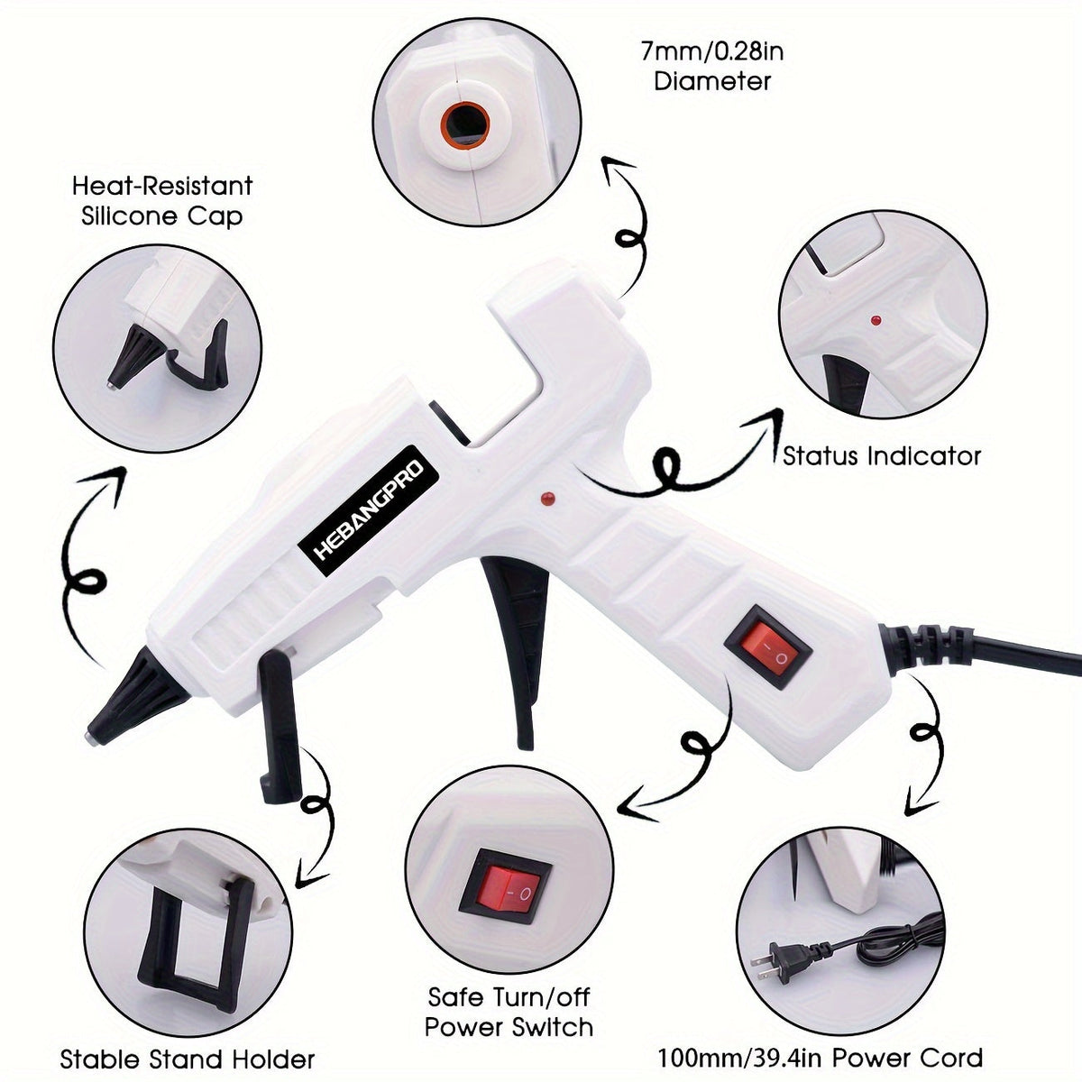 30W Hot Melt Glue Gun Kit with 30 Glue Sticks 7x150mm – Fast Heating Electric Glue Gun for School Arts Crafts DIY Projects and Quick Home Repairs – Multiple Color Options