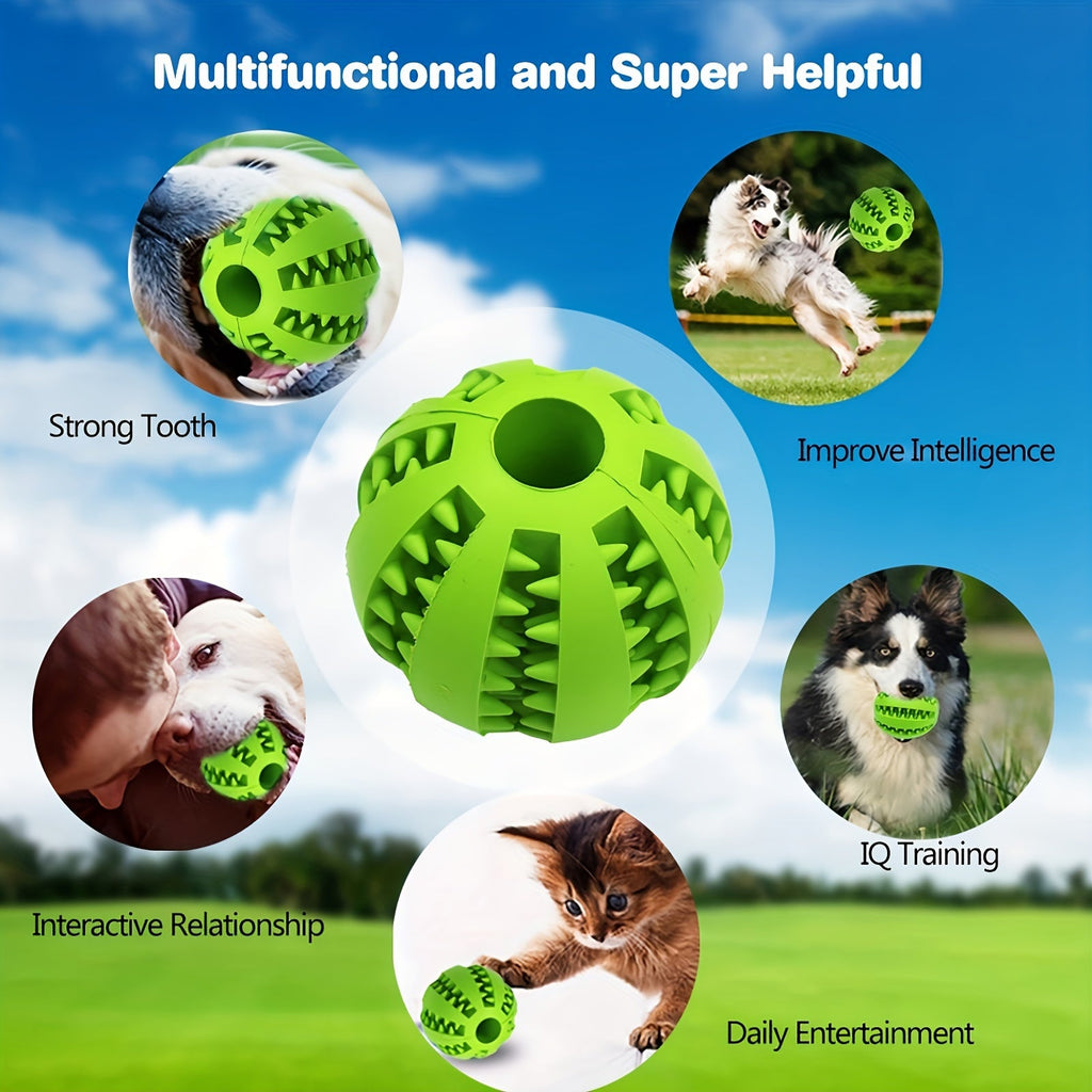 Treat Leaking Ball for Dogs & Cats – Interactive Slow Feeder Puzzle Toy for Mental Enrichment, Molar Teeth Cleaning & Bite Training, Educational Food Dispensing Ball, 2 Sizes, Random Colors