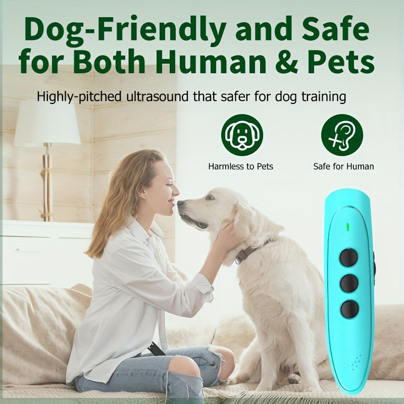 Ultrasonic Anti-Bark Device for Dogs – Sonic Bark Deterrent with Battery Included, Handheld Dog Bark Stopper for Indoor & Outdoor Training, Safe & Humane No-Shock Pet Bark Control, Range Up to 50 Ft