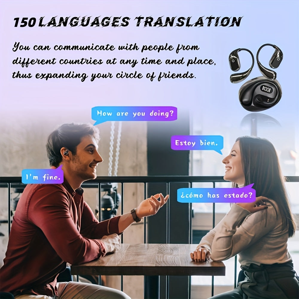 AI Translation Earbuds 144 Languages – 0.3s Instant Voice Interpreter, Noise Reduction & 40-Hour Battery Life for Travel Business International Communication