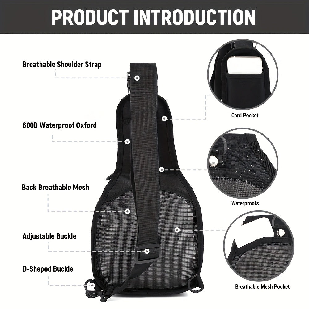 Tactical Sling Backpack – Lightweight Crossbody Daypack for Cycling, Hiking, Travel & Daily Use, Multiple Colors with Flag Patch Option