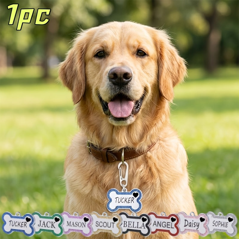 Personalized Engravable Dog ID Tag Collar Plate – Fashionable Anti-Lost Name & Phone Number Plate for Cats & Dogs, 8 Colors, Fits Small Medium Large Breeds, Cute Stylish Pet Gift