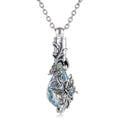 Butterfly Crystal Urn Necklace for Ashes - Teardrop Cremation Pendant Holder for Women, Animal Memorial Jewelry for Pet & Human Loss, Elegant Silver Keepsake Necklace (Silvery)
