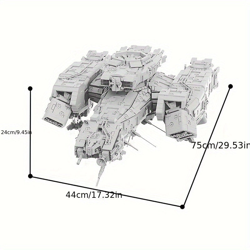 9233 Pcs Warship Spaceship Building Blocks Model Kit for Adults – Massive 75cm Large Scale Construction Set, 500+ Page PDF Instructions, Expert STEM Challenge Building Toy, Ultimate Collector Gift