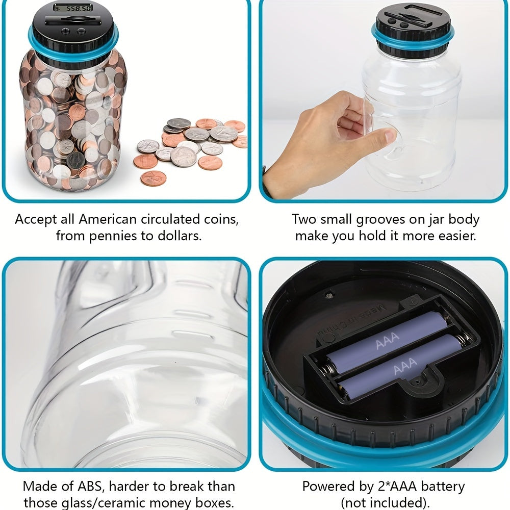 Digital Piggy Bank for Kids Boys Girls – Counting Coin Bank Money Saving Jar for All US Coins, Electronic LCD Coin Counter, Fun Savings Gift for Christmas Halloween Thanksgiving Easter Birthday