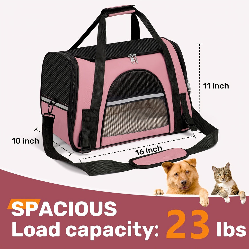 Cat Carrier Backpack Foldable & Ventilated – Airline Approved Pet Travel Bag with Secure Anti-Escape Zipper, Spacious Collapsible Design for Cats & Small Dogs, Breathable Car & Plane Travel Carrier