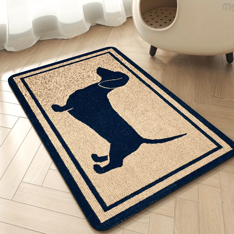 Diatomaceous Earth Dog Feeding Mat with Dachshund Silhouette – Splash-Proof Non-Slip Pet Bowl Mat, Fast-Drying & Easy to Clean, Indoor Dog Food Mat – Perfect Gift for Dog Lovers, 4 Sizes Available