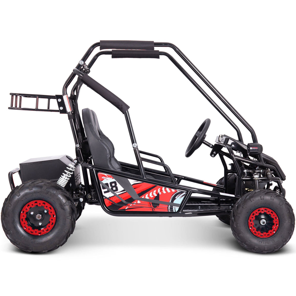 MotoTec Mud XL 60V 2000W 2-Seat Electric Go Kart – Full Suspension, 4-Point Harness, Bluetooth Speakers, 400 lb Capacity, Forward & Reverse, Off-Road Kids & Family Go Kart