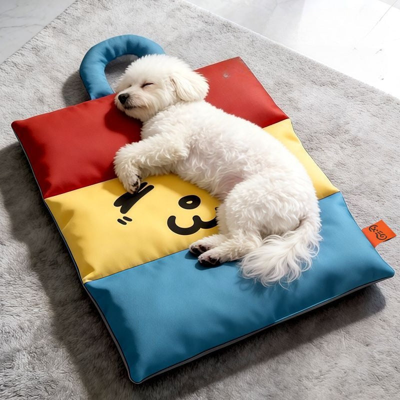 Double-Sided Tri-Fold Dog & Cat Mat – All-Season Foldable Bite-Resistant Pet Bed Mat, Reversible Cooling & Warm Nest Pad for Dogs & Cats, Multiple Size Options for Crate Floor Home Use