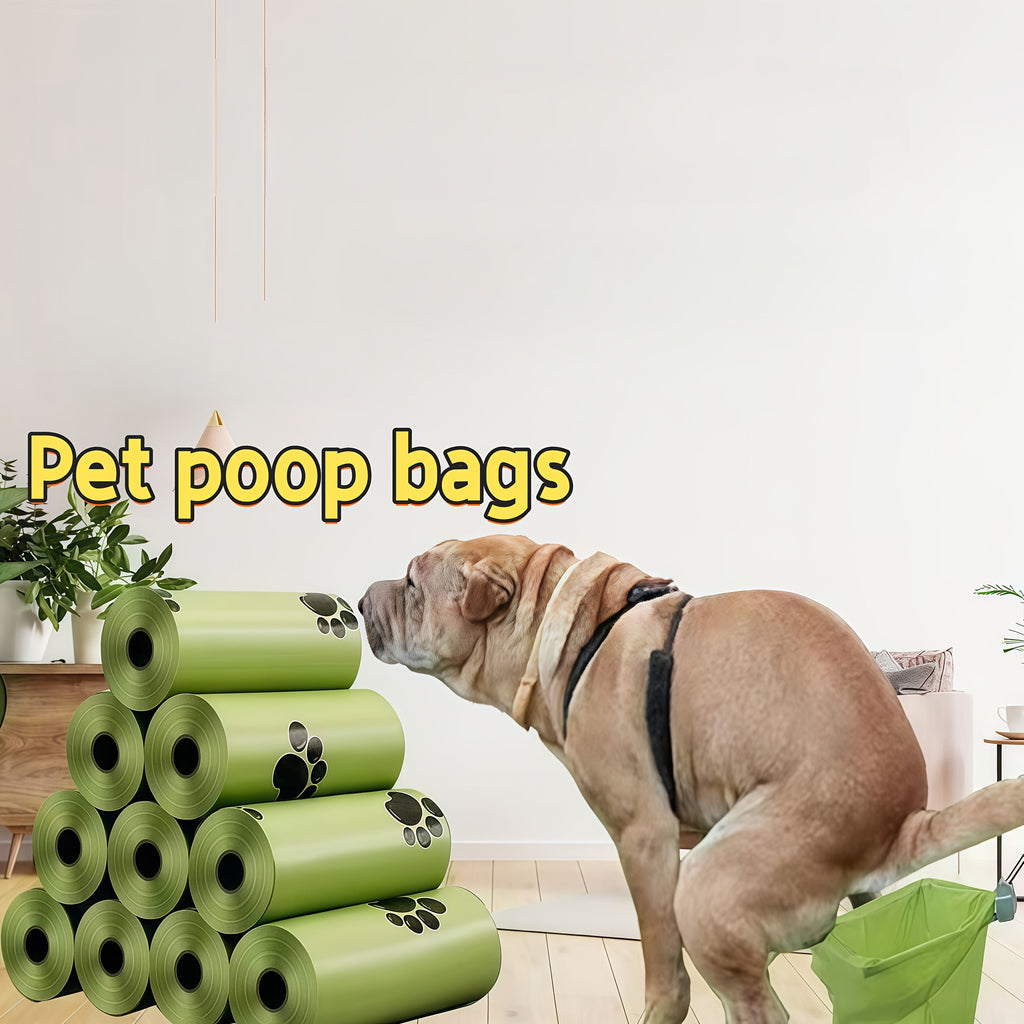Dog Waste Bags 15 Rolls 300 Count Leak-Proof Odor-Proof - Thick Polyethylene Poop Bags with Cute Paw Print Design for Dogs & Cats, Easy-Tear Rolls, Durable Pet Waste Cleanup Bags for Walks & Outdoor Use