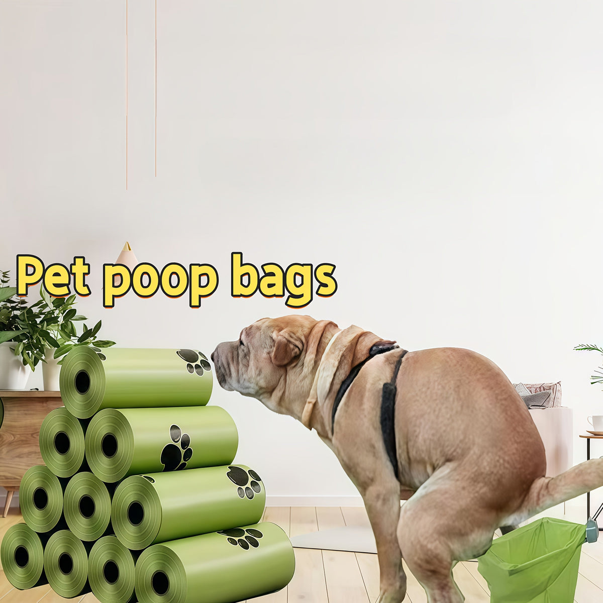 Dog Waste Bags 15 Rolls 300 Count Leak-Proof Odor-Proof - Thick Polyethylene Poop Bags with Cute Paw Print Design for Dogs & Cats, Easy-Tear Rolls, Durable Pet Waste Cleanup Bags for Walks & Outdoor Use