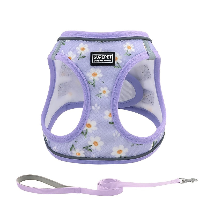 No-Pull Dog Harness and Leash Set for Small to Medium Dogs - Soft Mesh Reflective Adjustable Puppy Vest Harness for Walking Running and Training, Escape-Proof Pet Harness