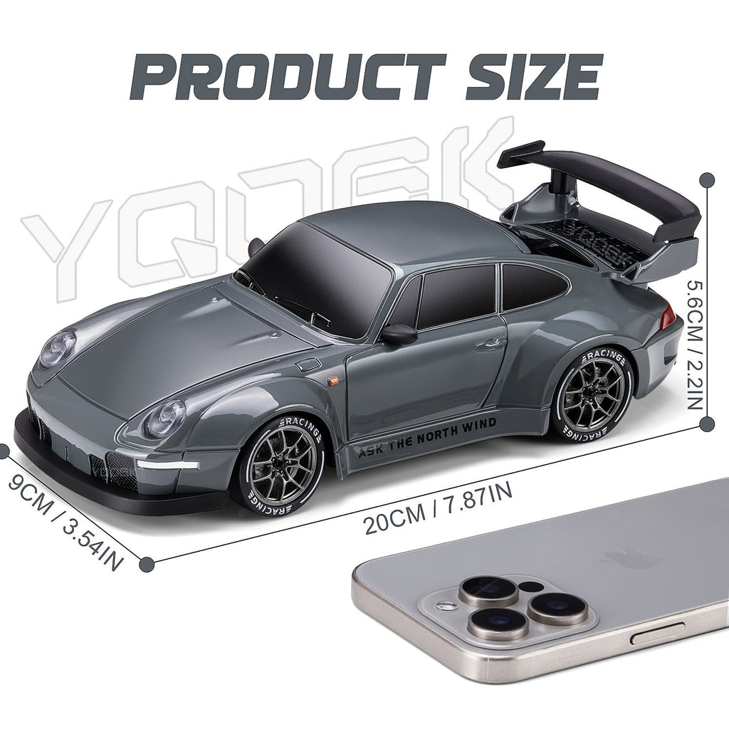 1:24 Scale RC Drift Racing Car 2.4G Remote Control - High Speed 20+ km/h with Drift Tires, LED Lights and Obstacle Course, Durable Rally RC Car for Kids Boys Teens and Adults, Birthday Christmas Gift