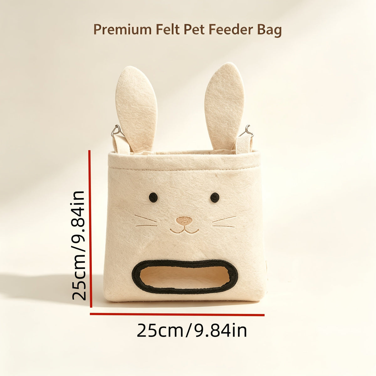 Hanging Hay Feeder for Rabbits Guinea Pigs & Small Animals - Large Capacity Rabbit Face Design, Anti-Tip, Easy Hang Chain, Indoor Outdoor Cage Food Bowl for Rabbits, Guinea Pigs, Kittens & Cats