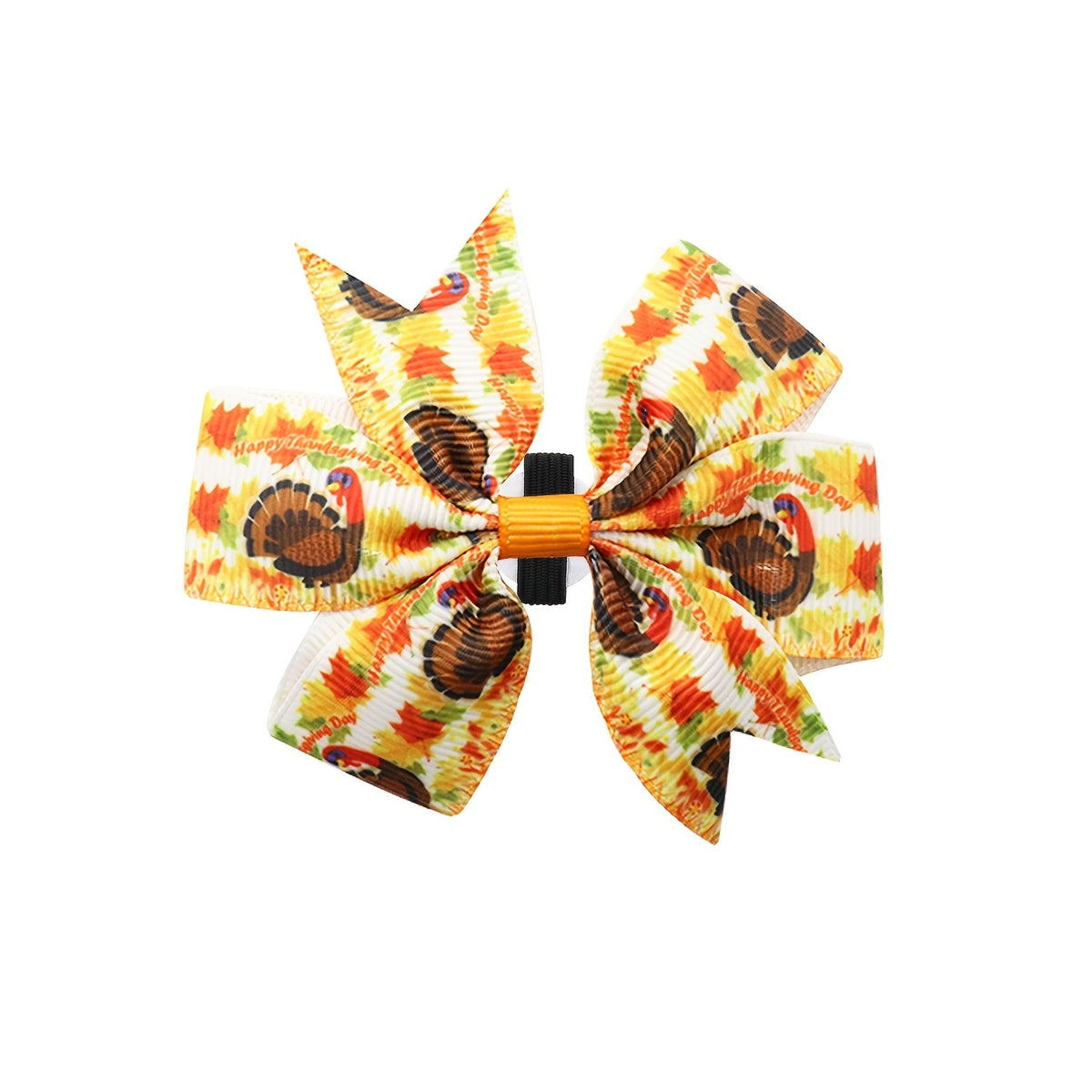 Thanksgiving Dog Collar Bows 60 Pack - Fall Maple Leaf Turkey Print Removable Pet Grooming Bow Ties for Dogs, DIY Holiday Dog Accessories for Collar Grooming Salon and Home, One Size Fits Most