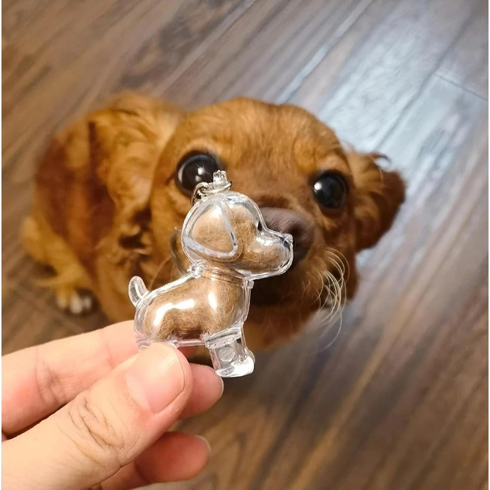 Pet Hair Memorial Keychain Capsule – 16-Pack Transparent Gashapon Storage Charm for Dog & Cat Hair Keepsake, Commemorative Collectible Bag Accessory, Unique Gift for Pet Owners & Animal Lovers