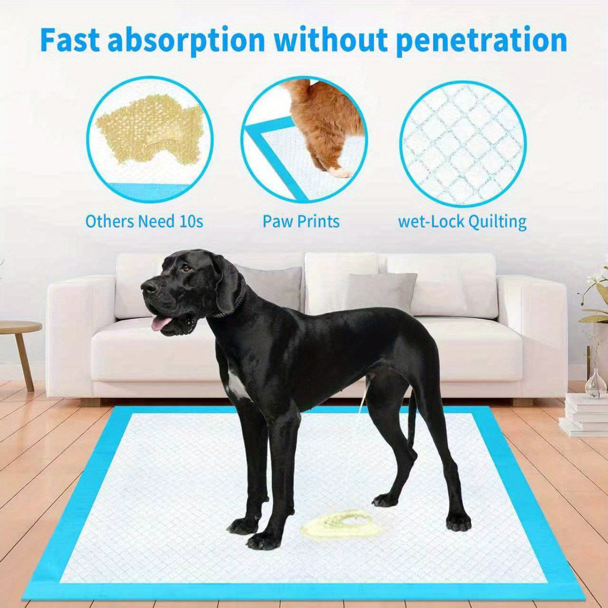 Super Absorbent Dog Pee Pads XL/XXL – Thickened Leak-Proof Training Pads for Medium & Large Dogs, Easy to Clean, Camping & Adult Bed Care, 50+50 Free Value Pack