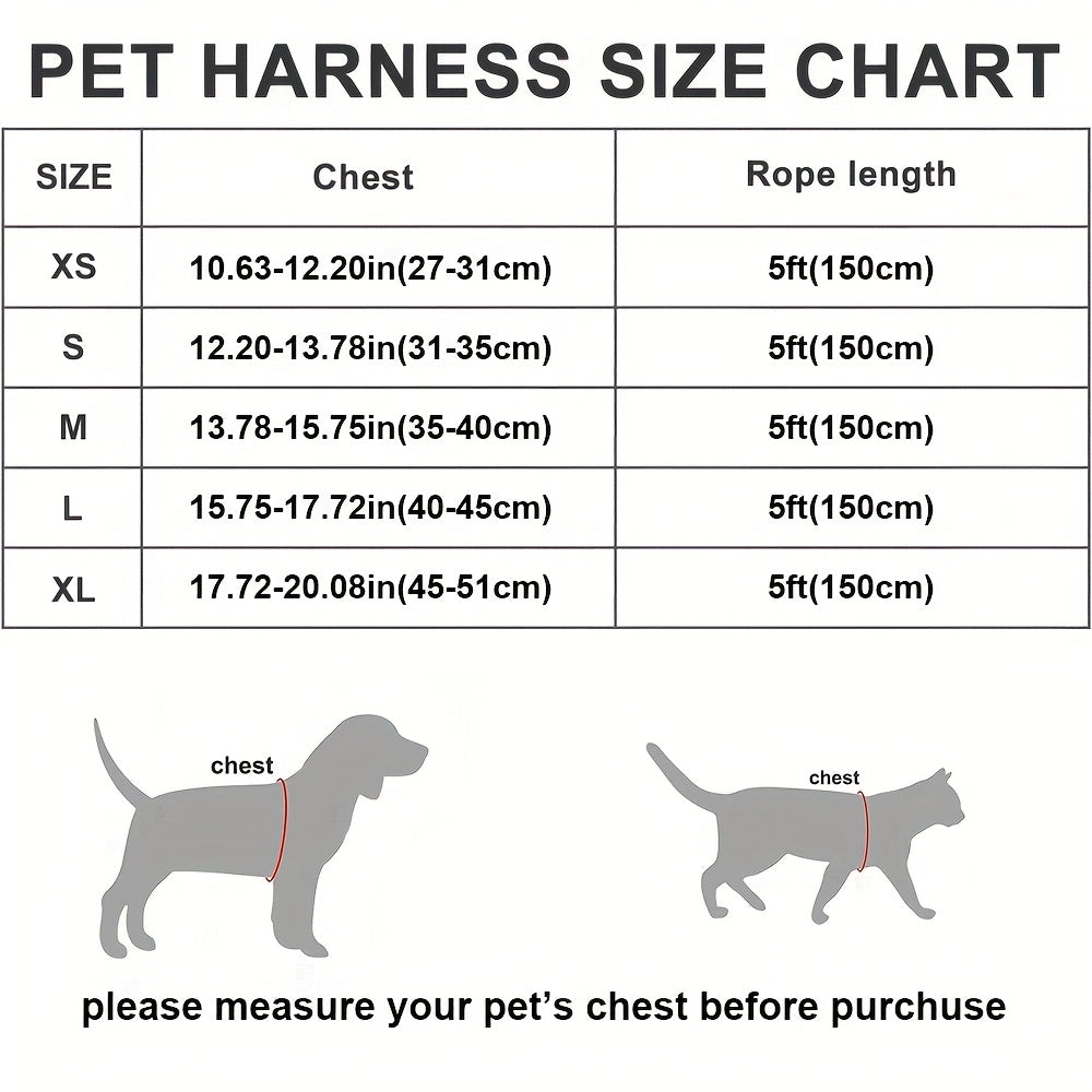 Step-In Dog Harness and Leash Set for Small Dogs - Soft Breathable Puppy Vest Chest Harness with Night Reflective Strips, Machine Washable Easy On Pet Harness for Small Breeds