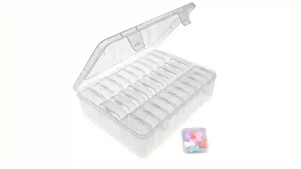 30-Piece Mini Bead Storage Set – Transparent Plastic Hinged Lid Containers for DIY Crafts, Jewelry Making, Beads, Findings & Handicraft Supplies | Christmas & Halloween Gift | Velora