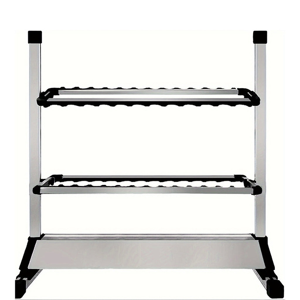Portable Fishing Rod Holder Rack for 24 Rods Aluminum Alloy Rust-Resistant with Cushioned Grips - Lightweight Organizer for Garage, Cabin, Bedroom & Fishing Storage