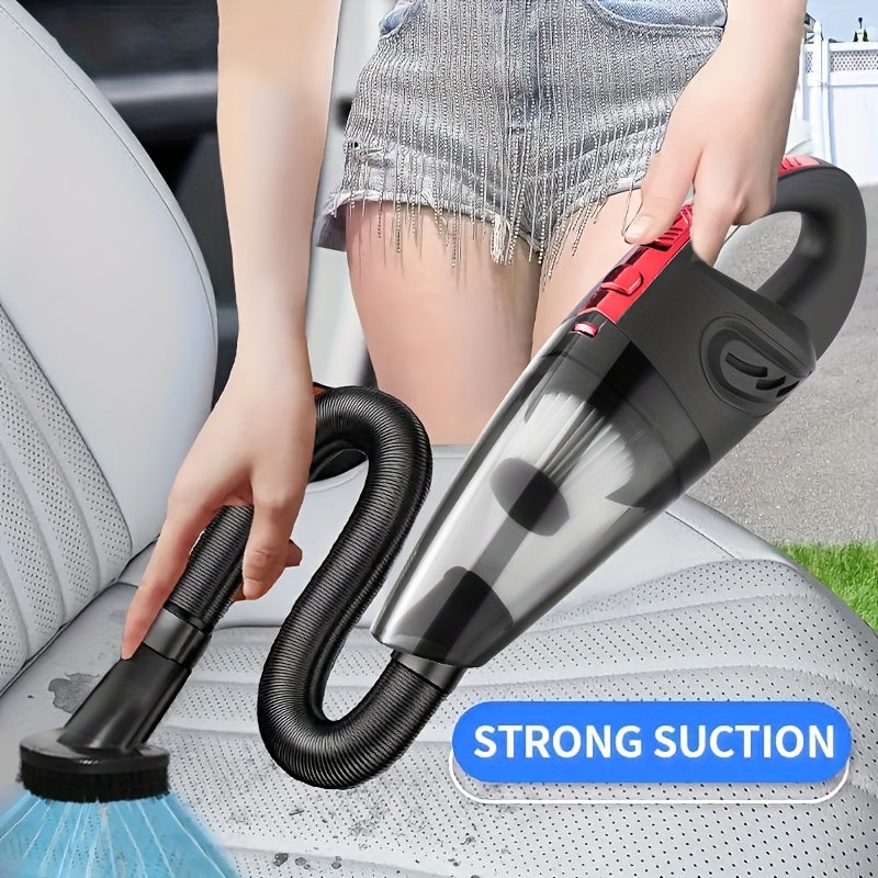 Handheld Car Vacuum Cleaner 4200PA 1800mAh Rechargeable Low Noise 4 Accessories for Car Home Pet Hair Pink Gift for Women