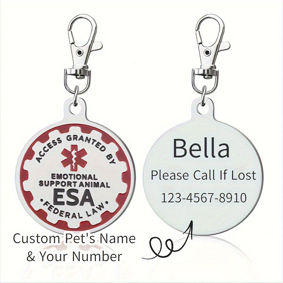 Personalized Pet ID Tag Custom Engraved Dog Cat Name Tag with Owner Phone Number Durable Anti-Lost Pet Tag Gift for Dogs Cats