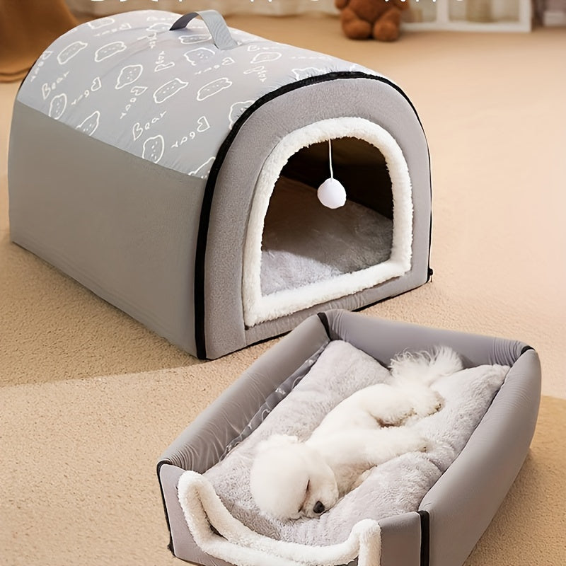 Washable Dog Bed with Removable Cover & Non-Slip Bottom – Orthopedic Foam Support, Cozy All-Season Bed for Small Medium Large Dogs Up to 99 LBS, Cartoon Design, Machine Washable