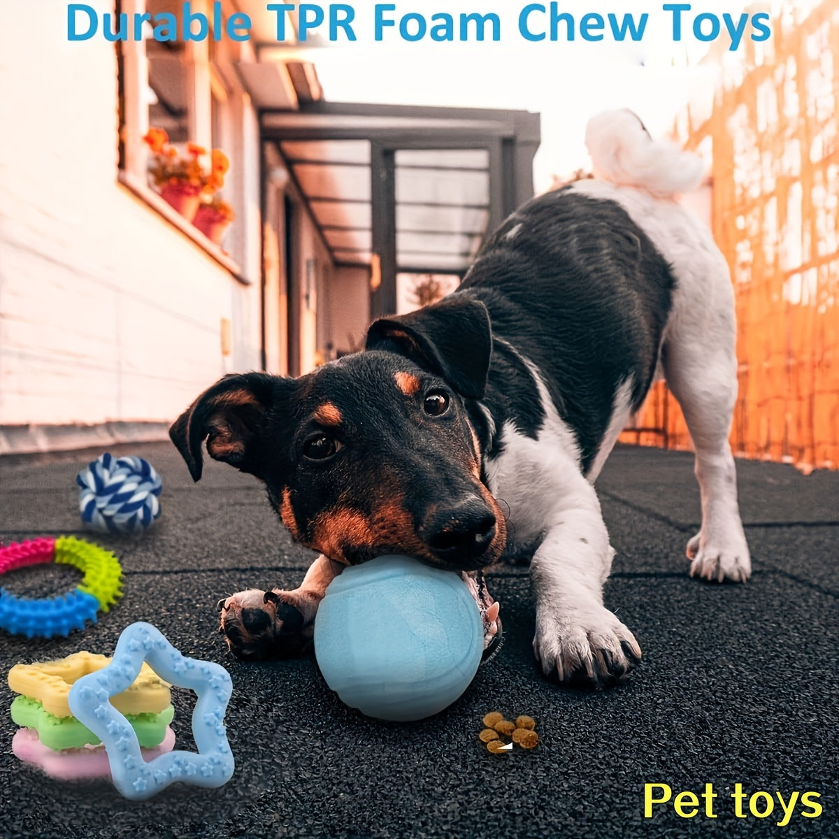8-Piece Dog Toy Set for Small & Medium Dogs – Cute Breed Design Assorted Interactive Toys, Bright Colors, Squeaky & Chew Toys for Teething, Training & Bonding Play, Random Styles & Colors