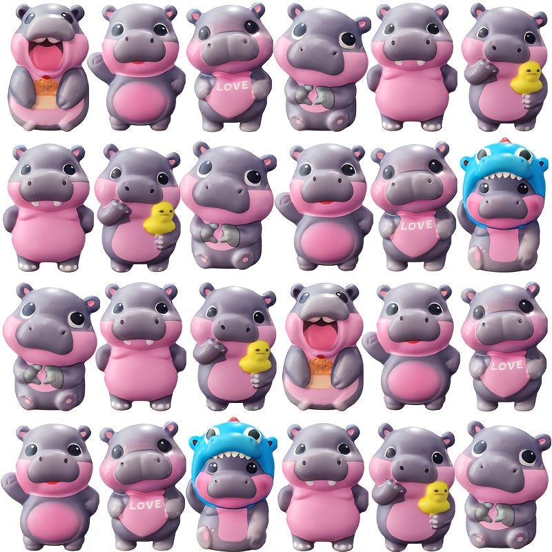 Mini Hippo Squishy Slow Rising Squeeze Toys - 10 or 20pcs Assorted Variety Pack, Sensory Fidget Toys for Kids, Party Favors Classroom Rewards Easter Goodie Bag Stuffers, Holiday Gift for Boys Girls