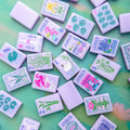 160pcs American Mahjong Set Purple Paris Style Acrylic Crystal Tiles with Hand Shuffling – Gift-Ready Complete Mahjong Game for Family Game Night & Home Play