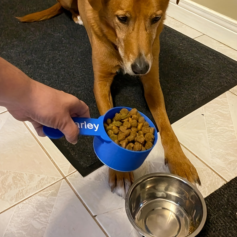 Personalized Dog Food Measuring Spoon - Custom Engraved Pet Food Scoop for Dog Lovers, Multiple Sizes 1/16 to 1-1/2 Cup, Durable Material, Unique Gift for Pet Owners, DIY Customized Name or Message