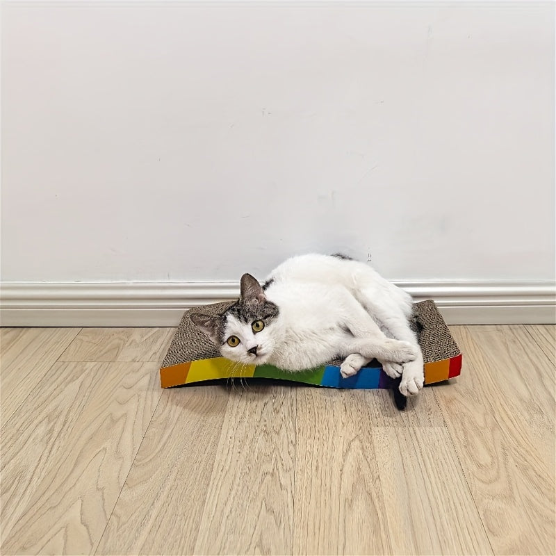 Corrugated Cat Scratching Board – Durable, Non-Shedding, High-Strength Cardboard Scratcher Pad for Indoor Cats, Keeps Cats Happy & Furniture Safe, Affordable Pet Toy