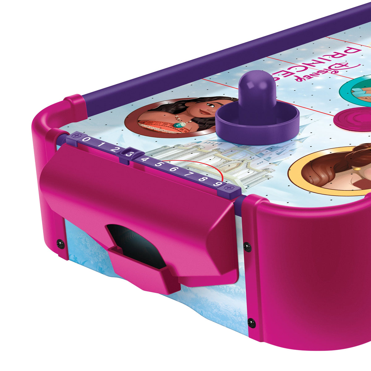 Disney Princess Officially Licensed Electronic Tabletop Air Hockey Table – Smooth Wooden Playing Surface, Manual Score Trackers, Fun Kids Game for Playroom, Birthday & Holiday Gift