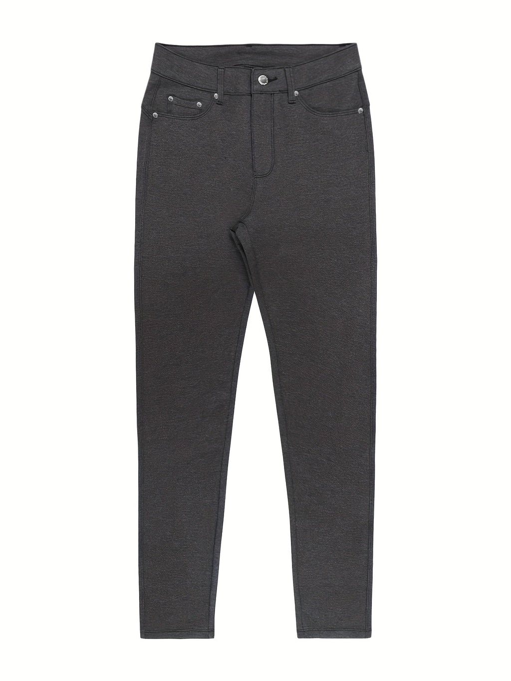 Women's High Waist Stretch Skinny Jeans Metal Button Detail Street Style Slim Fit Denim Pants 10 Colors S-XXL