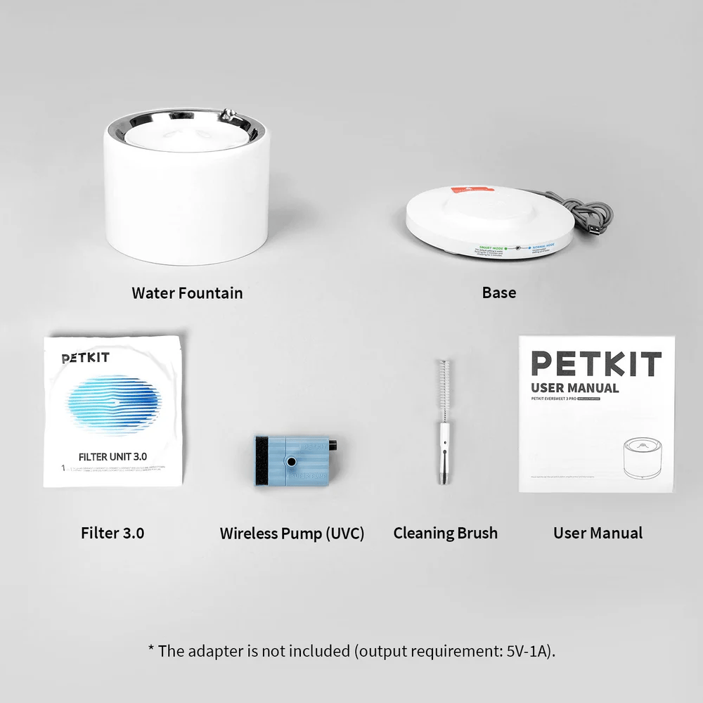 PETKIT EverSweet 3 Pro UVC Pet Water Fountain – Wireless Pump Ultra-Quiet Auto Cat Water Dispenser with UV Sterilization & Multi-Stage Filter for Cats & Small Dogs, Smart Recirculating Drinking Station