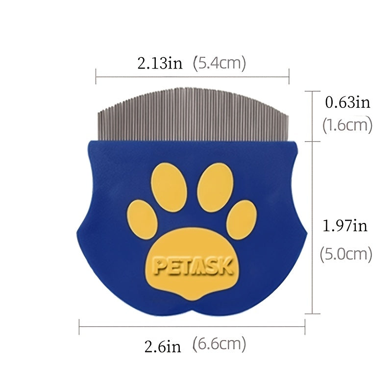 Pet Grooming Comb Set for Dogs Cats and Rabbits - Facial Wide-Tooth Needle Comb with Round Head Curved Design, Flea Comb and Tail Cleaning Comb for Small Face and Full Body Grooming