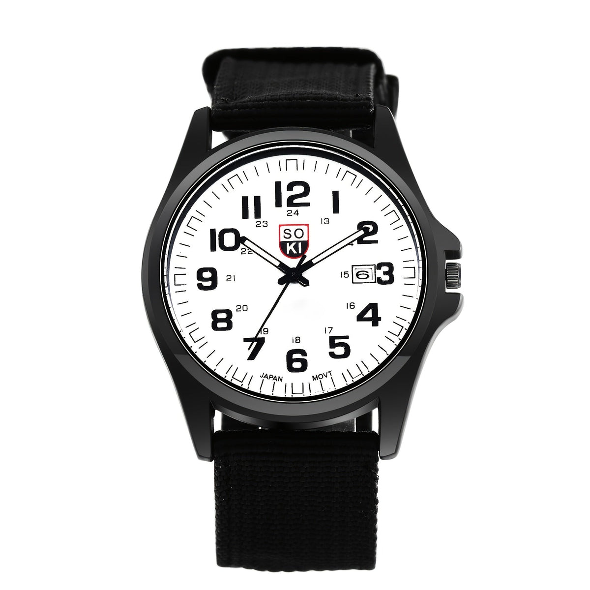 Men's Minimalist Nylon Strap Quartz Watch - Casual Analog Wristwatch with Luminous Dial, 24-Hour Calendar & Stainless Steel Case, Everyday Sport Field Watch for Men, Great Gift
